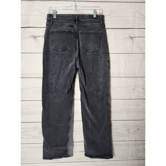 Hollister Womens Ultra High‎ Rise Dad Jeans Straight Black Color Block Juniors 9 - Picture 2 of 7